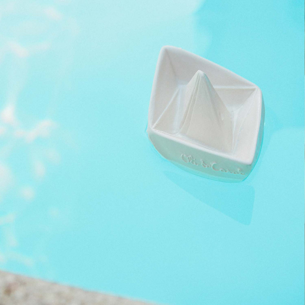 Origami Boat White Bath Toy