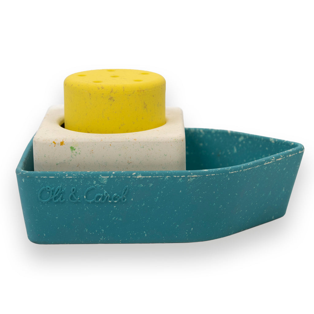 Upcycled Boat Yellow Bath Toy