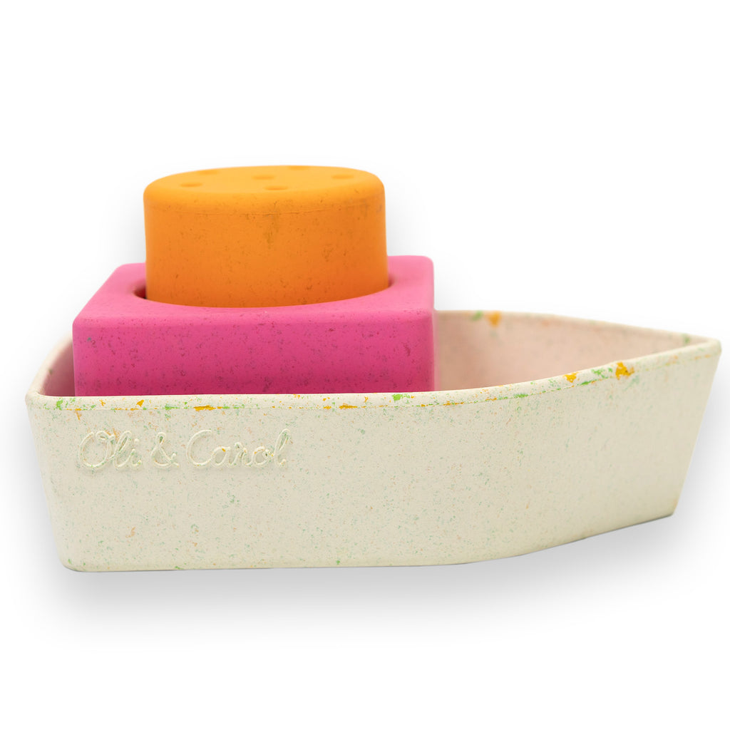 Upcycled Boat Orange Bath Toy